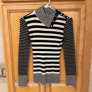 White House Black Market black and white striped turtleneck